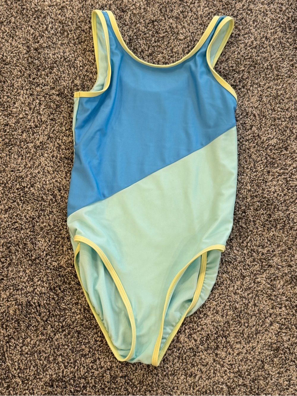 Kids Colorblock One-Piece Leotard - Blue & Light Green
